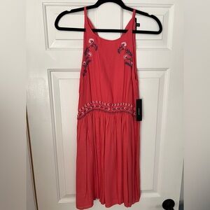 Lulu's Pink Embellished Halter Midi Sundress